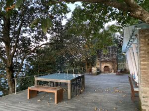 The deck-Tables and Oak